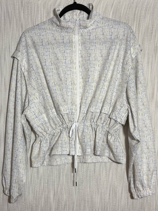 Calia Jackets & Blazers - Calia Women's White Printed Drawstring Bomber Jacket
